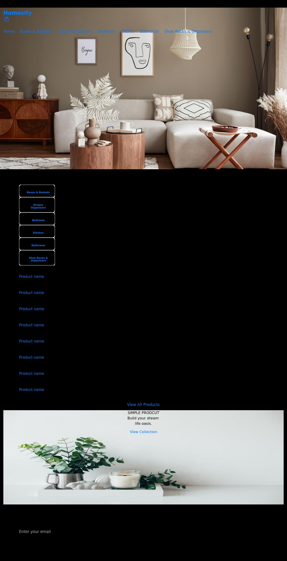 Gztheme Shopify theme site example homesify.net