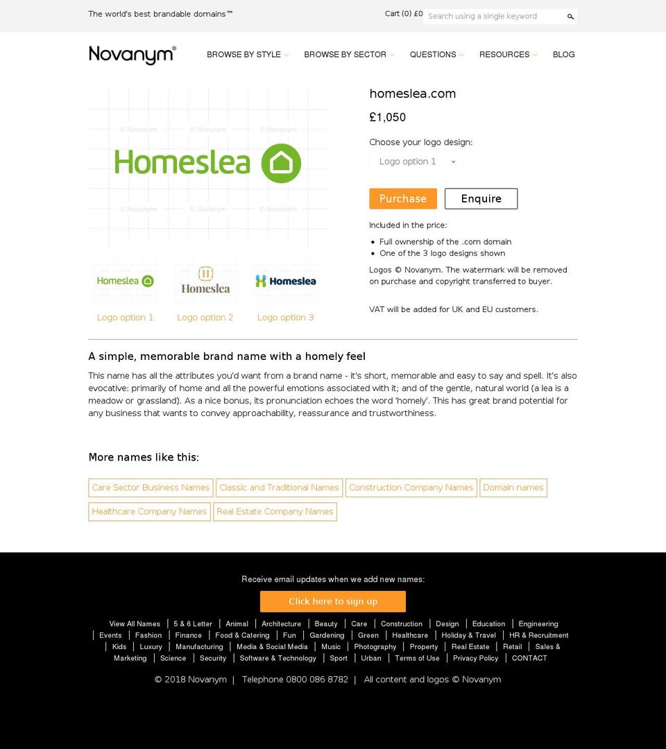 homeslea.com — Shopify storefront screenshot