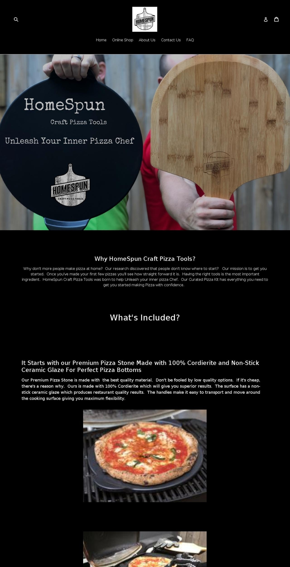 homespun-craft-pizza-tools.com — Shopify storefront screenshot