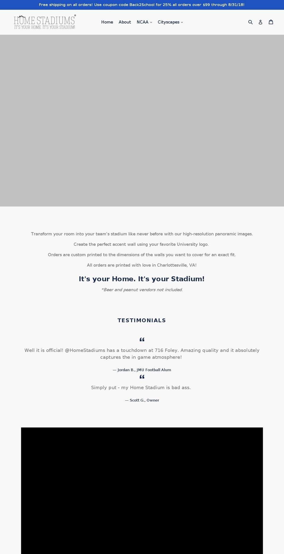 homestadiums.com — Shopify storefront screenshot
