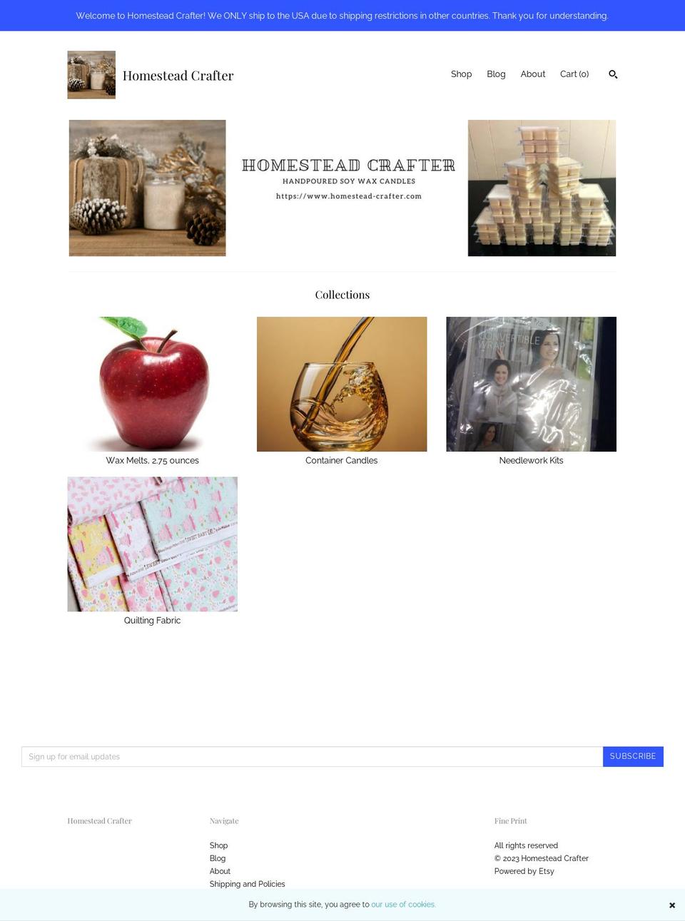 homestead-crafter.com shopify website screenshot