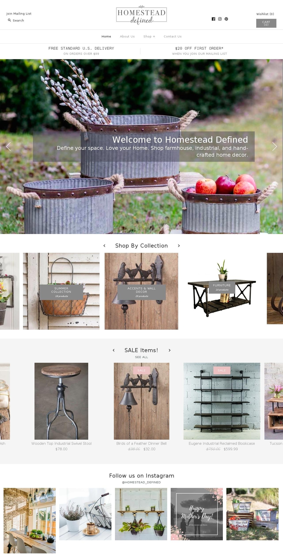 homestead-defined.com — Shopify storefront screenshot
