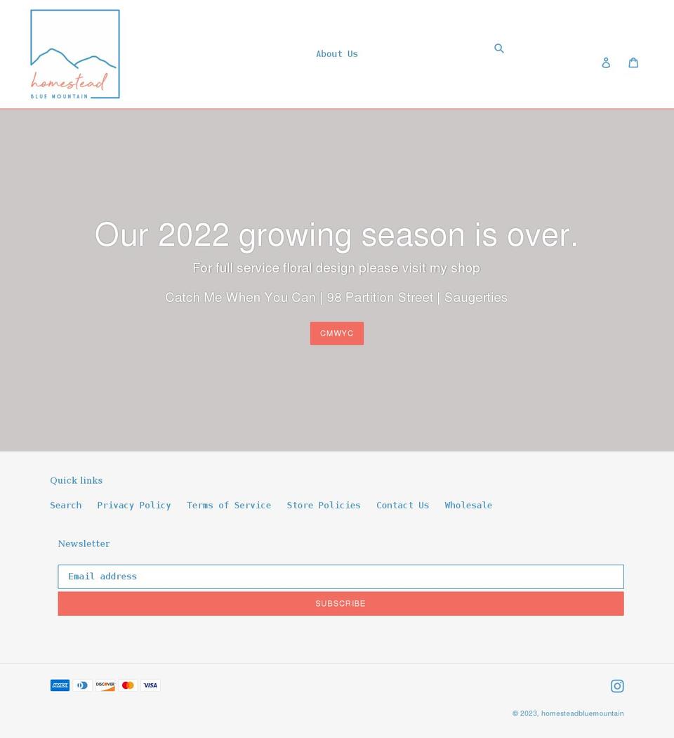 homesteadbluemountain.com shopify website screenshot