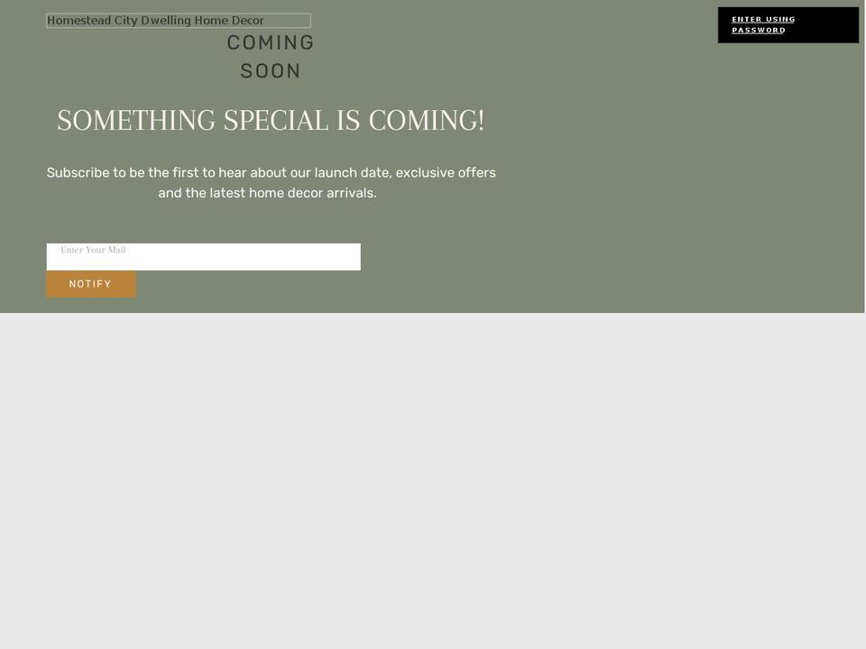 homesteadcitydwelling.com shopify website screenshot