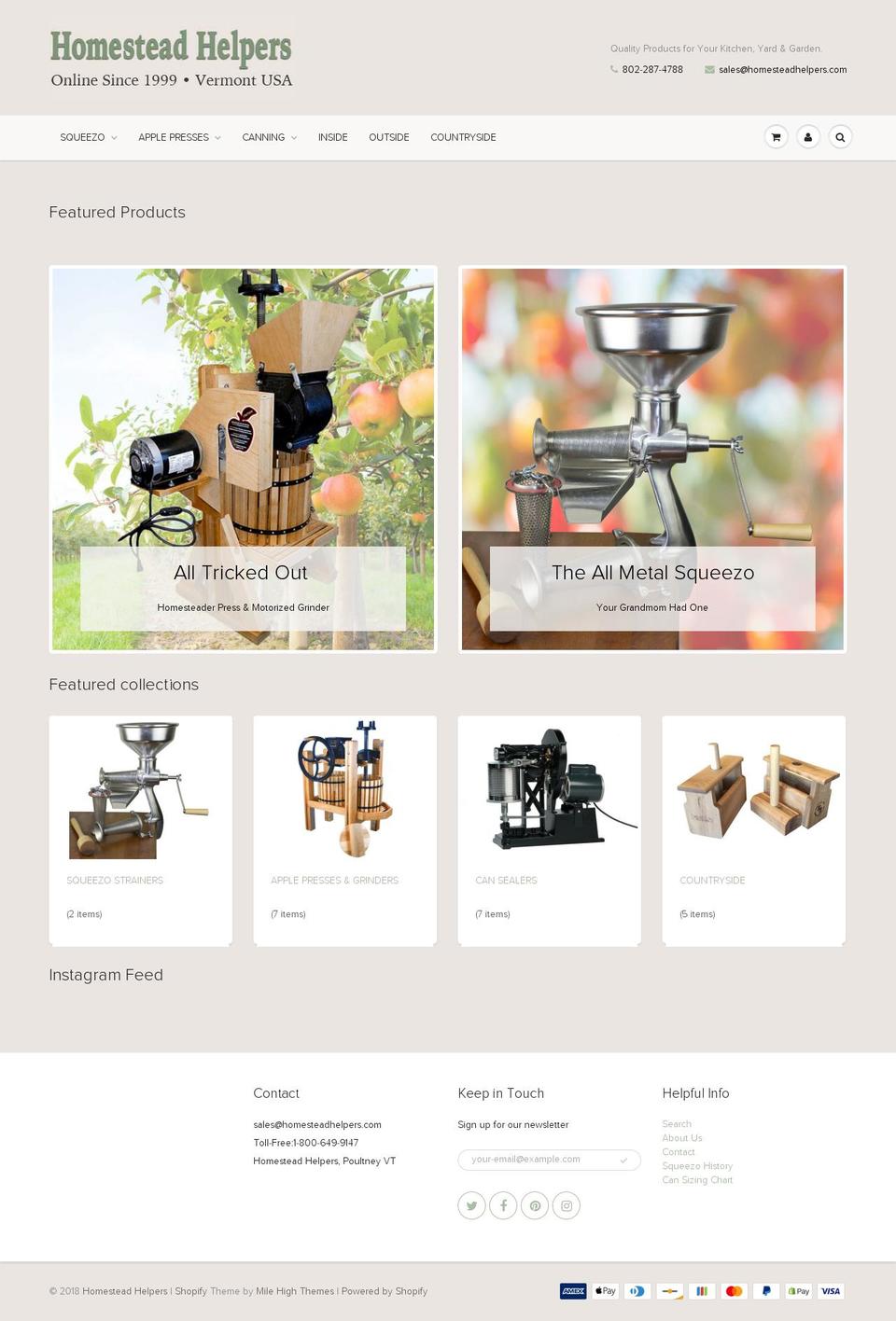 ASHHShowTime Shopify theme site example homesteadhelpers.com