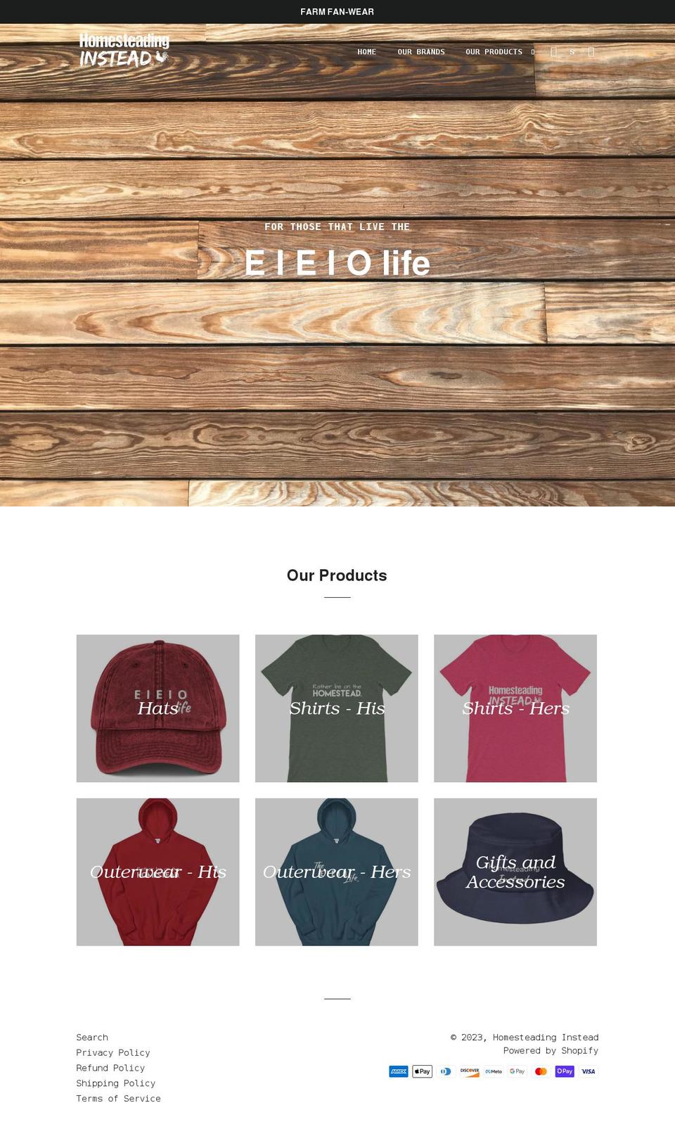 homesteadinginstead.com shopify website screenshot