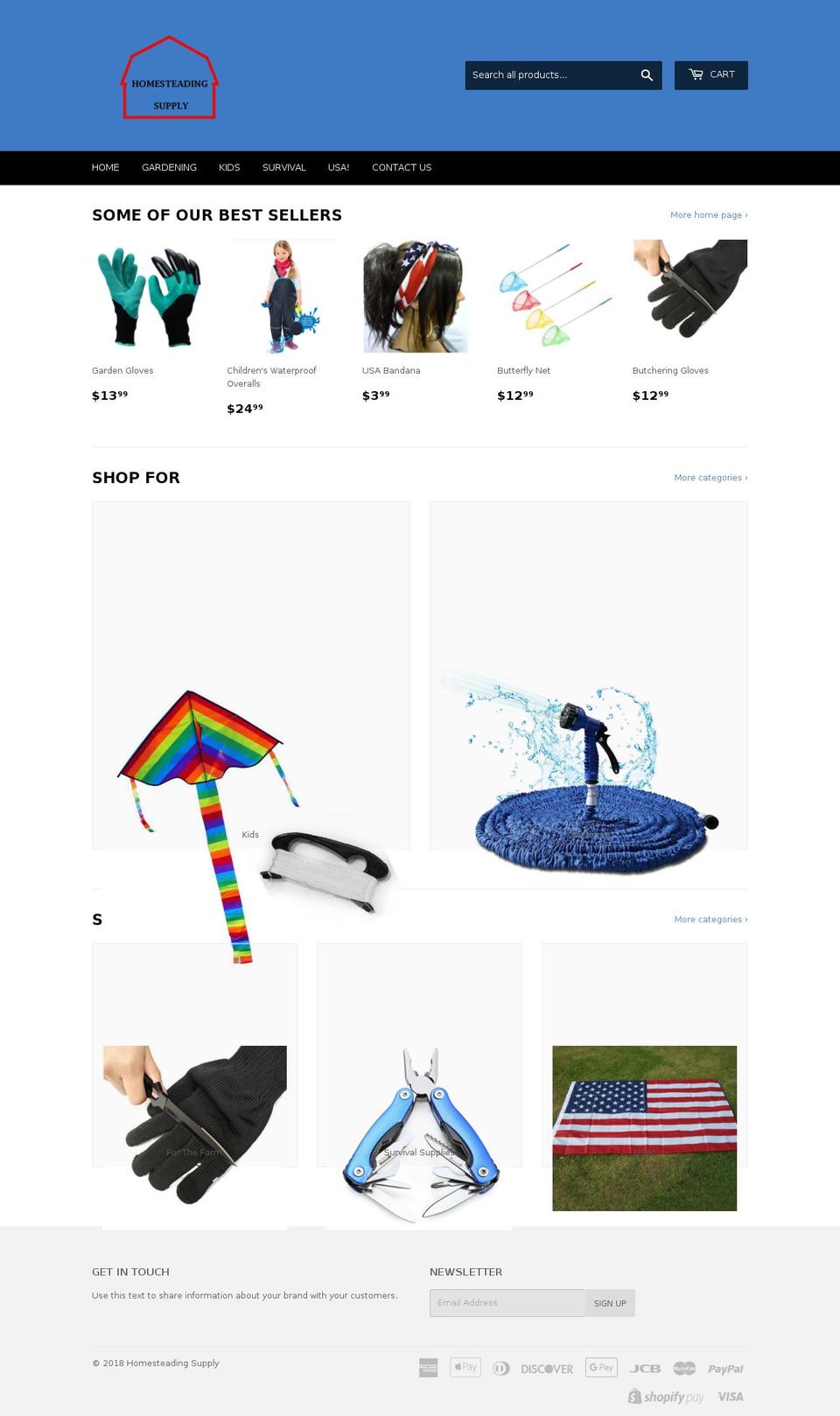 homesteadingsupply.com — Shopify storefront screenshot