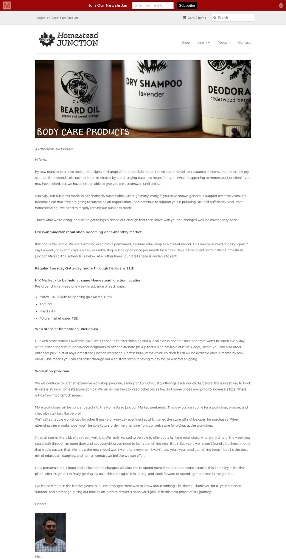 homesteadjunction.com shopify website screenshot