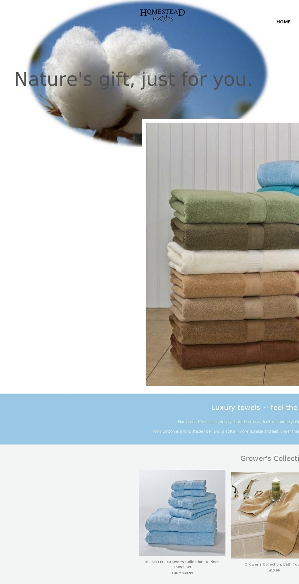 homesteadtextiles.com — Shopify storefront screenshot