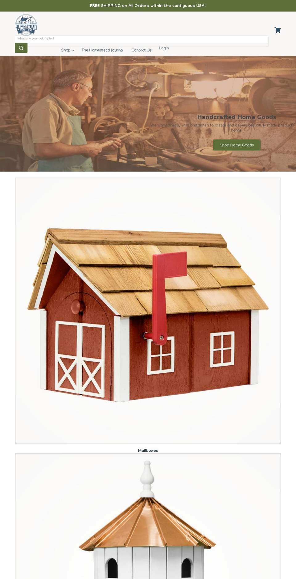 homesteadtraditions.com shopify website screenshot