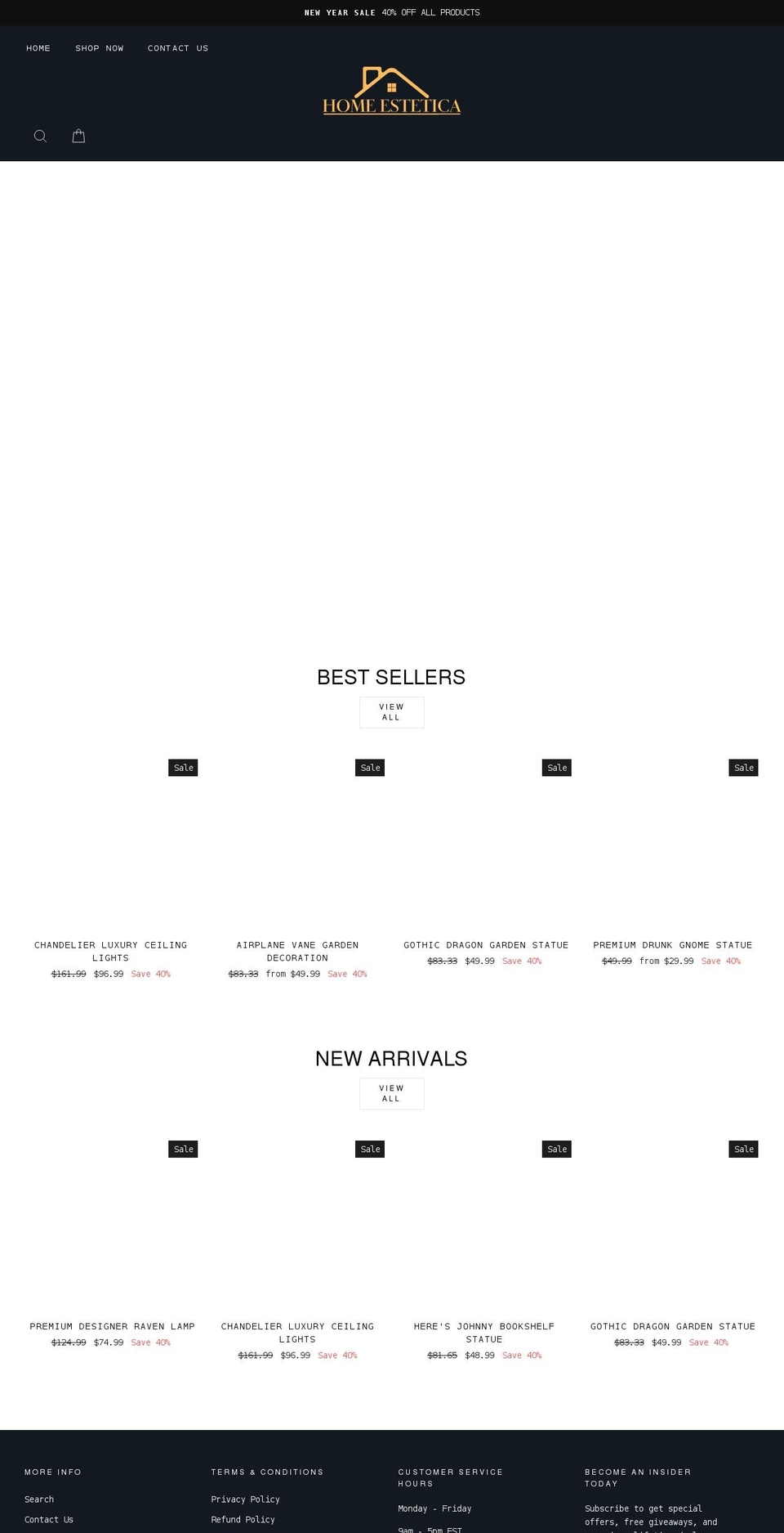 homestetica.com shopify website screenshot