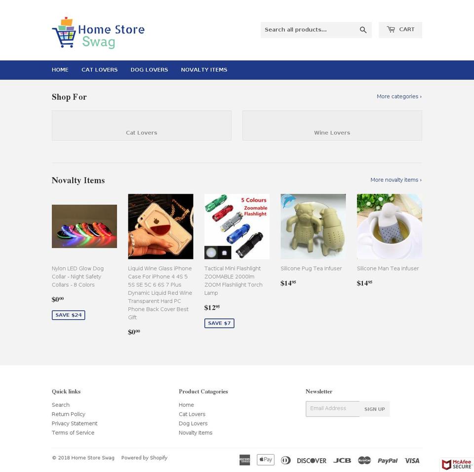homestoreswag.com — Shopify storefront screenshot