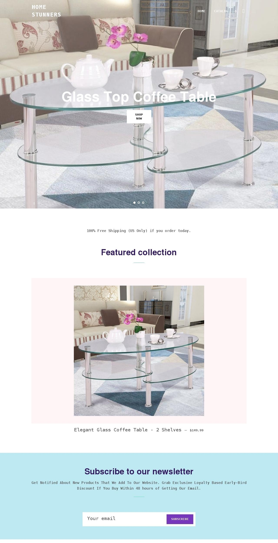 homestunners.com shopify website screenshot