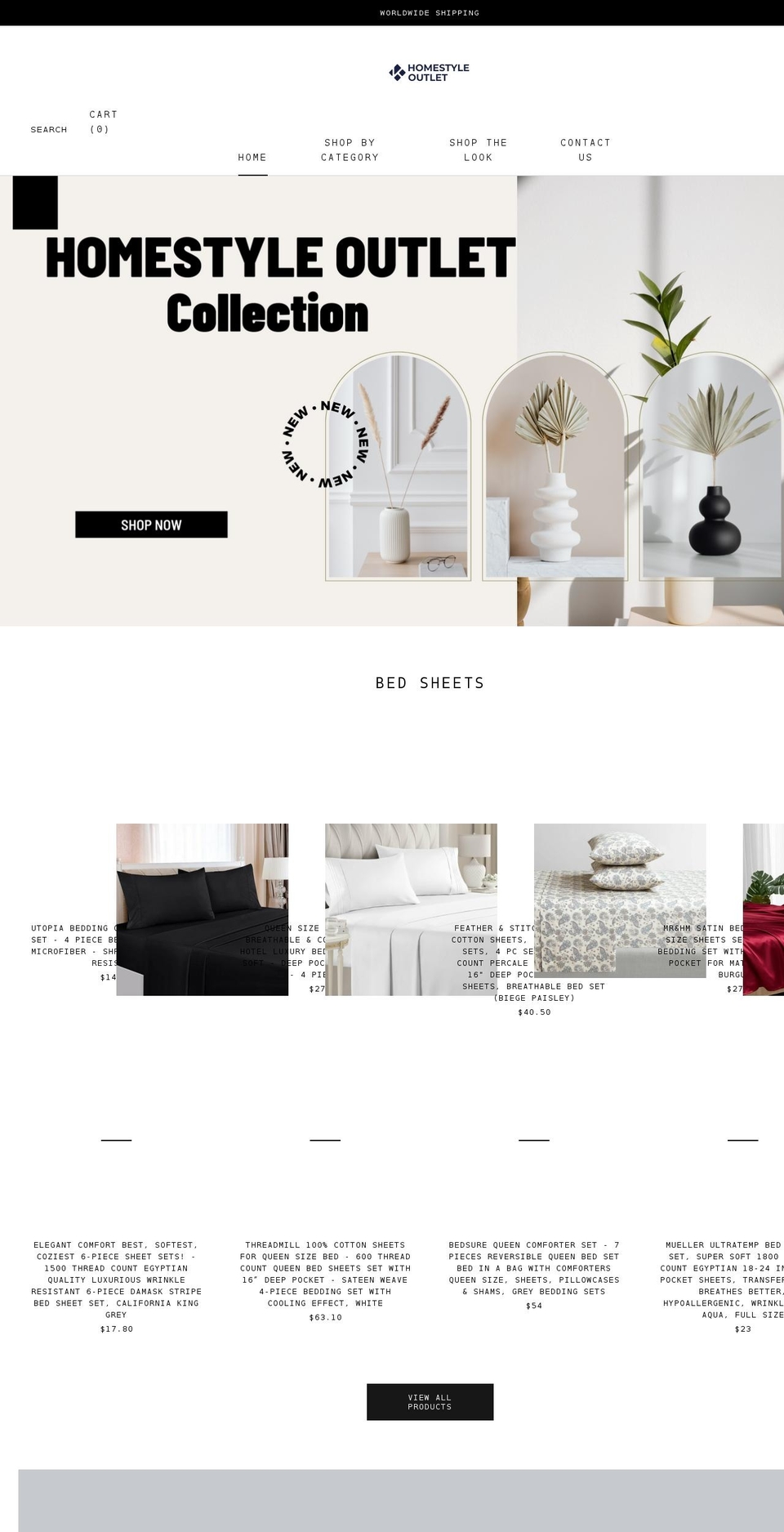 homestyleoutlet.com shopify website screenshot