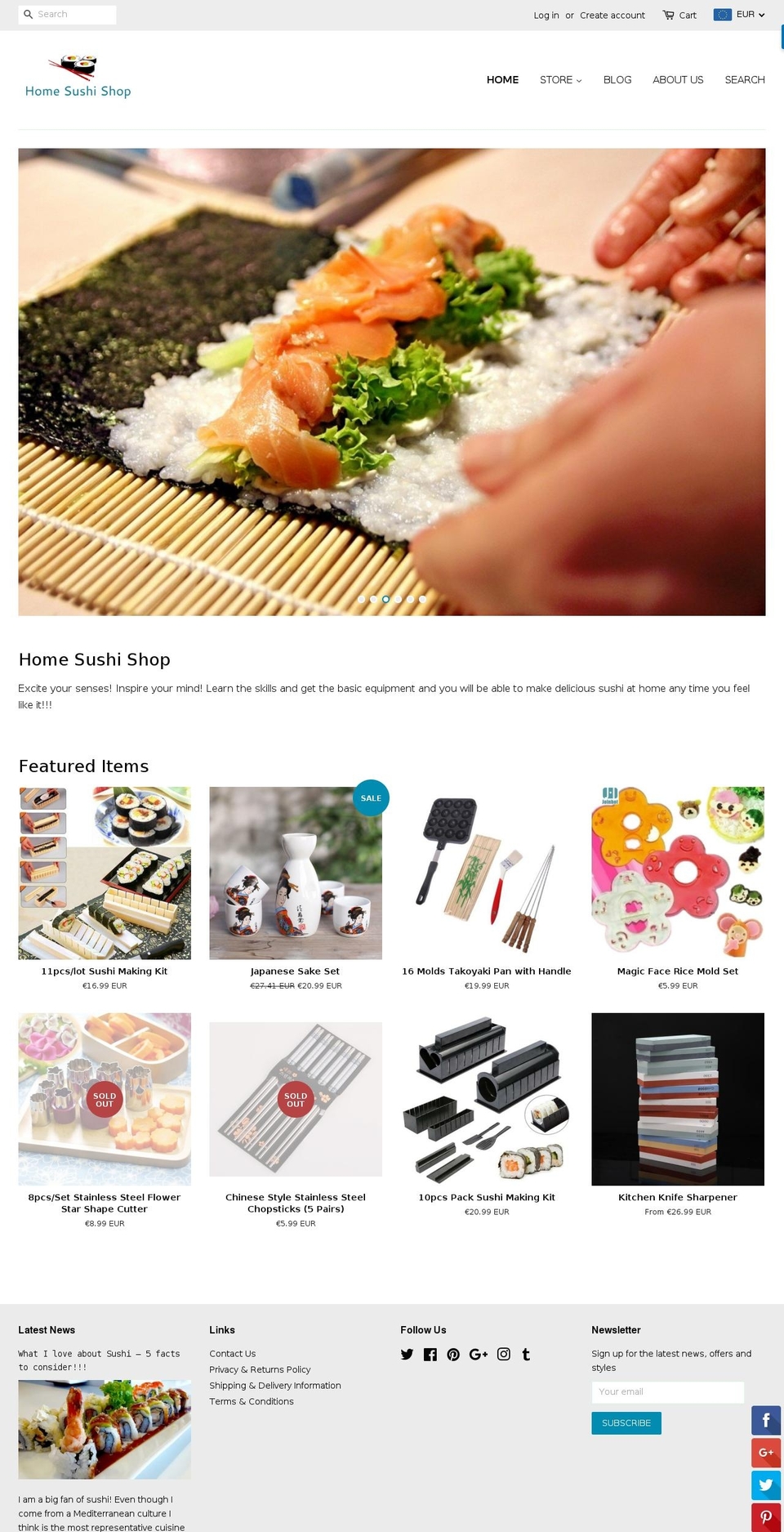 homesushishop.com shopify website screenshot