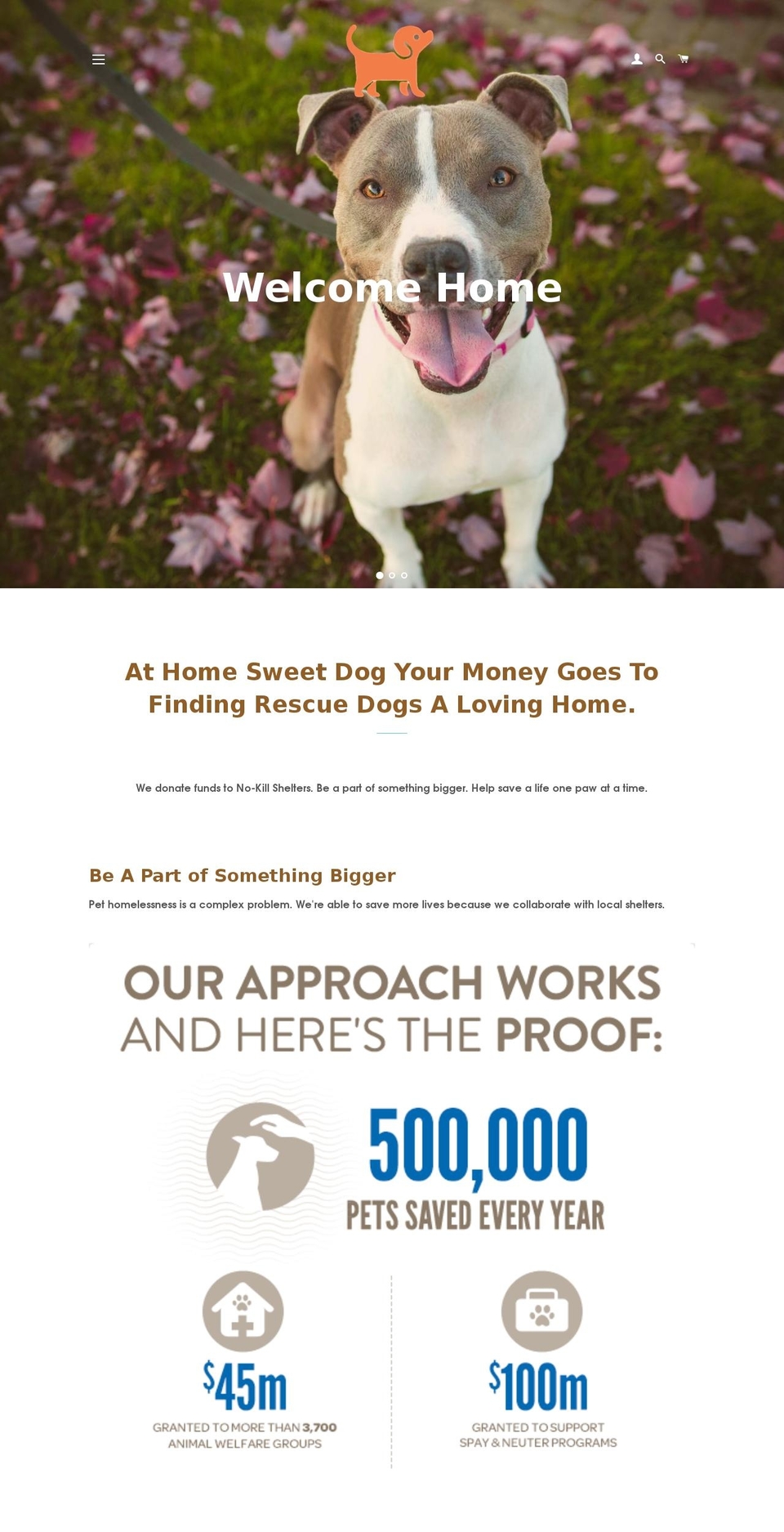 homesweetdog.com — Shopify storefront screenshot