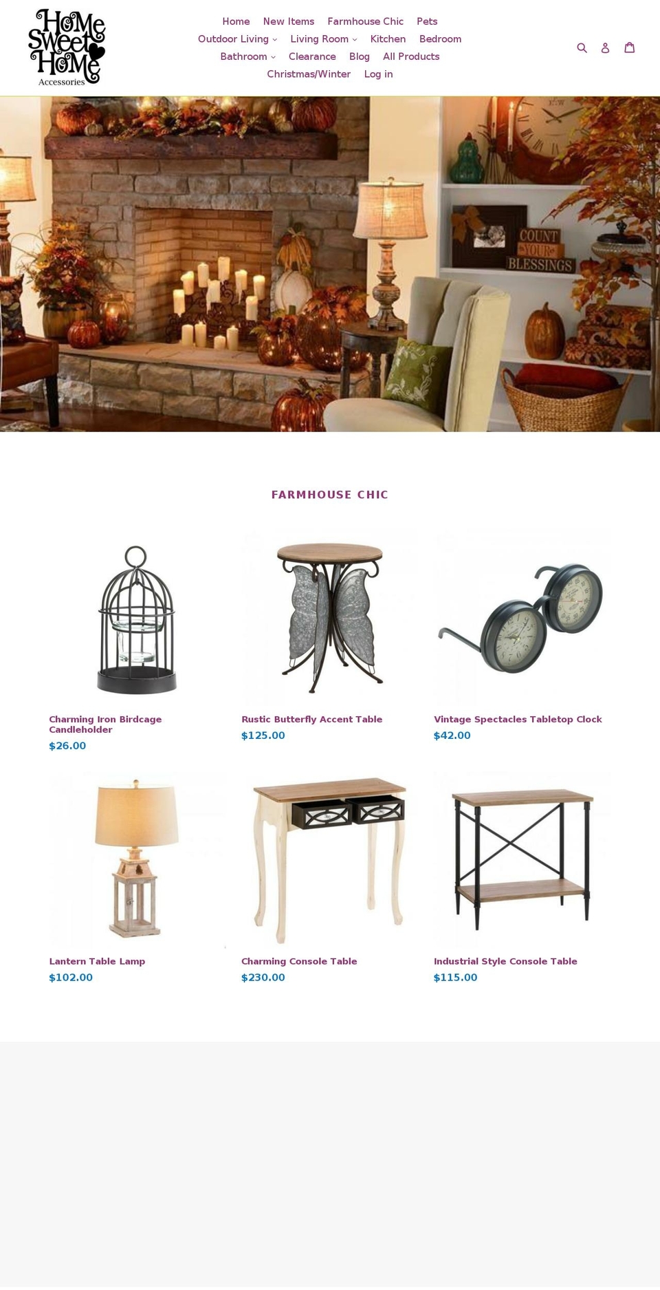 homesweethomeaccessories.com — Shopify storefront screenshot