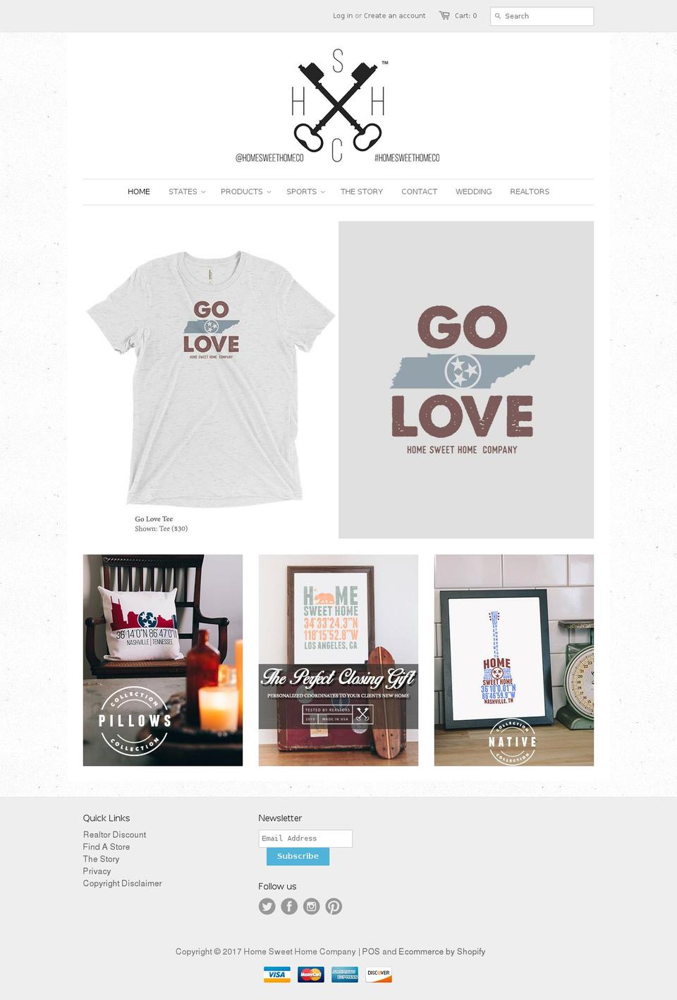 homesweethomecompany.com shopify website screenshot