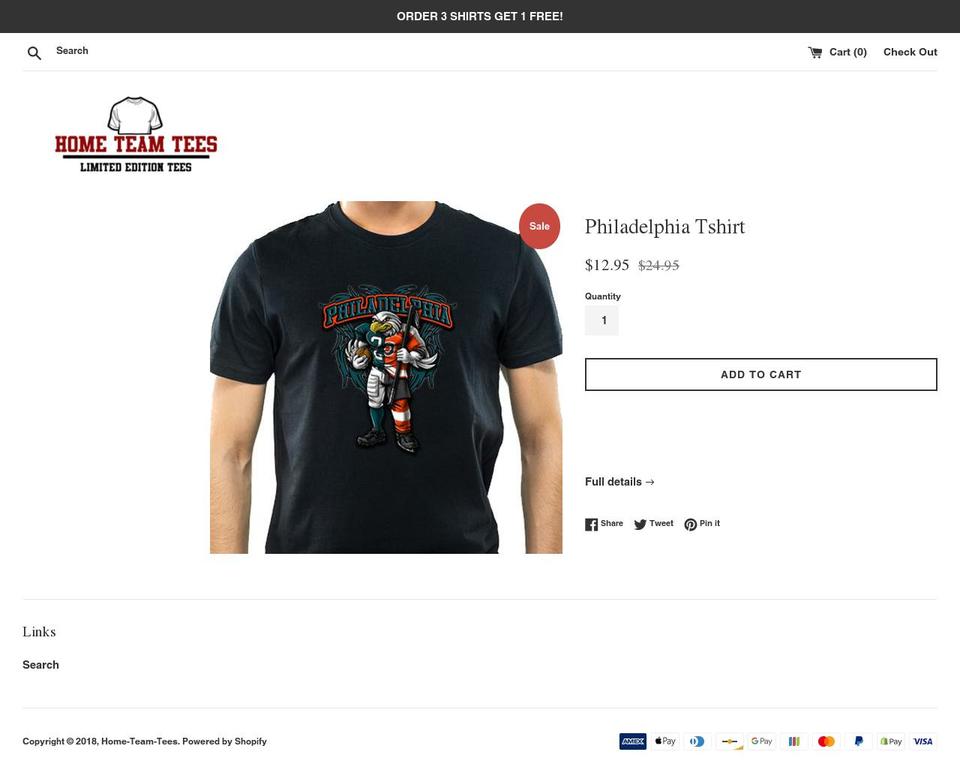 hometeamtees.com — Shopify storefront screenshot