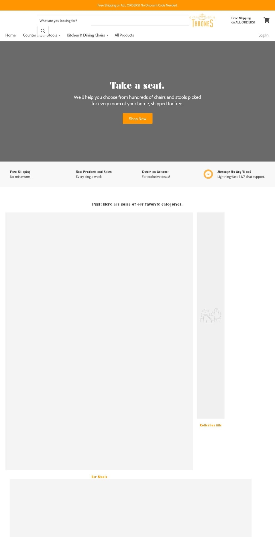 homethrones.com — Shopify storefront screenshot