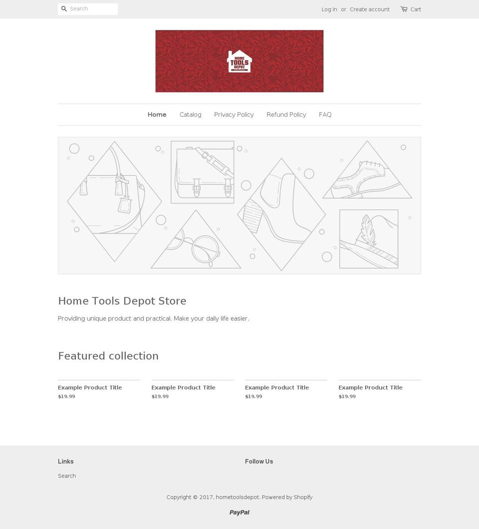 hometoolsdepot.com shopify website screenshot