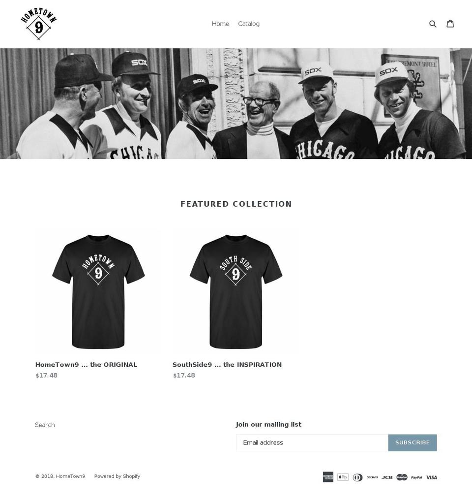 hometown9.com shopify website screenshot
