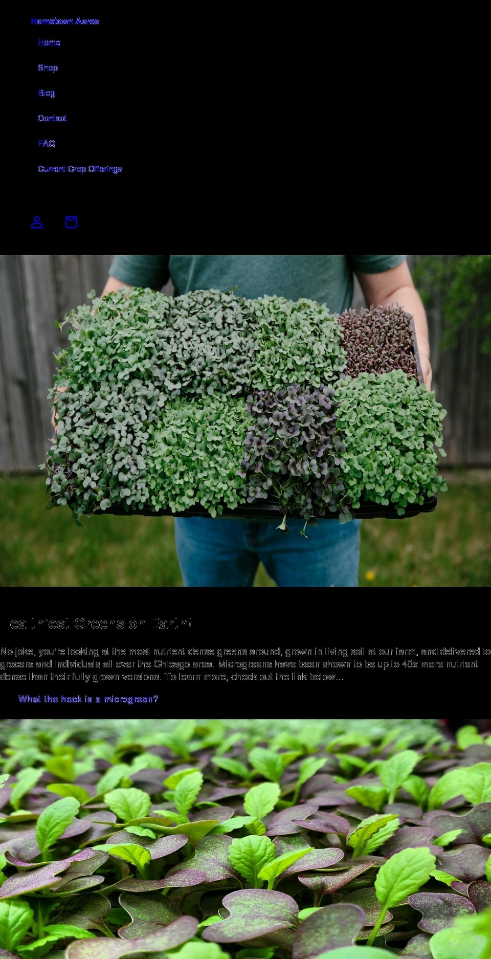 hometownacres.com shopify website screenshot