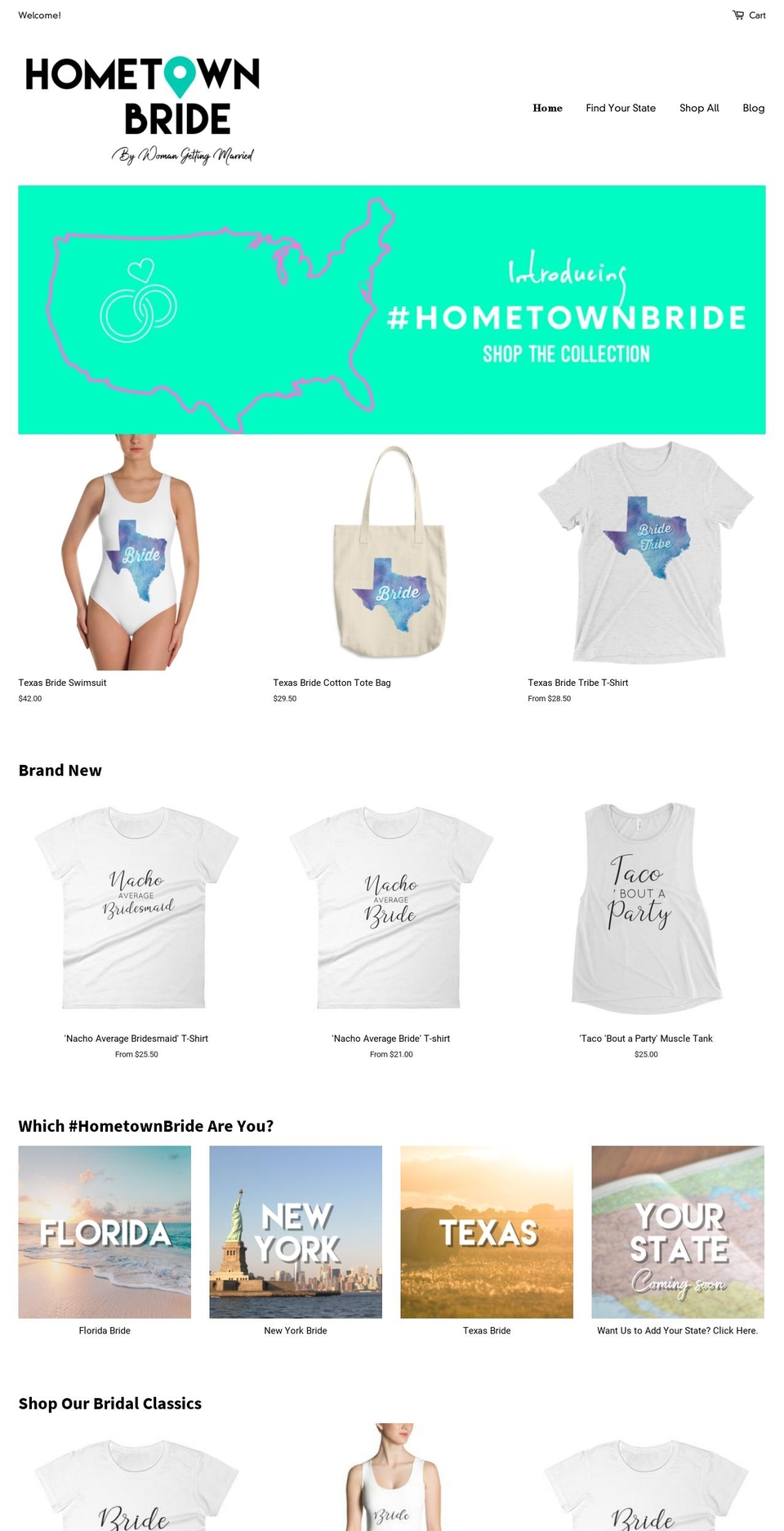 hometownbride.com shopify website screenshot
