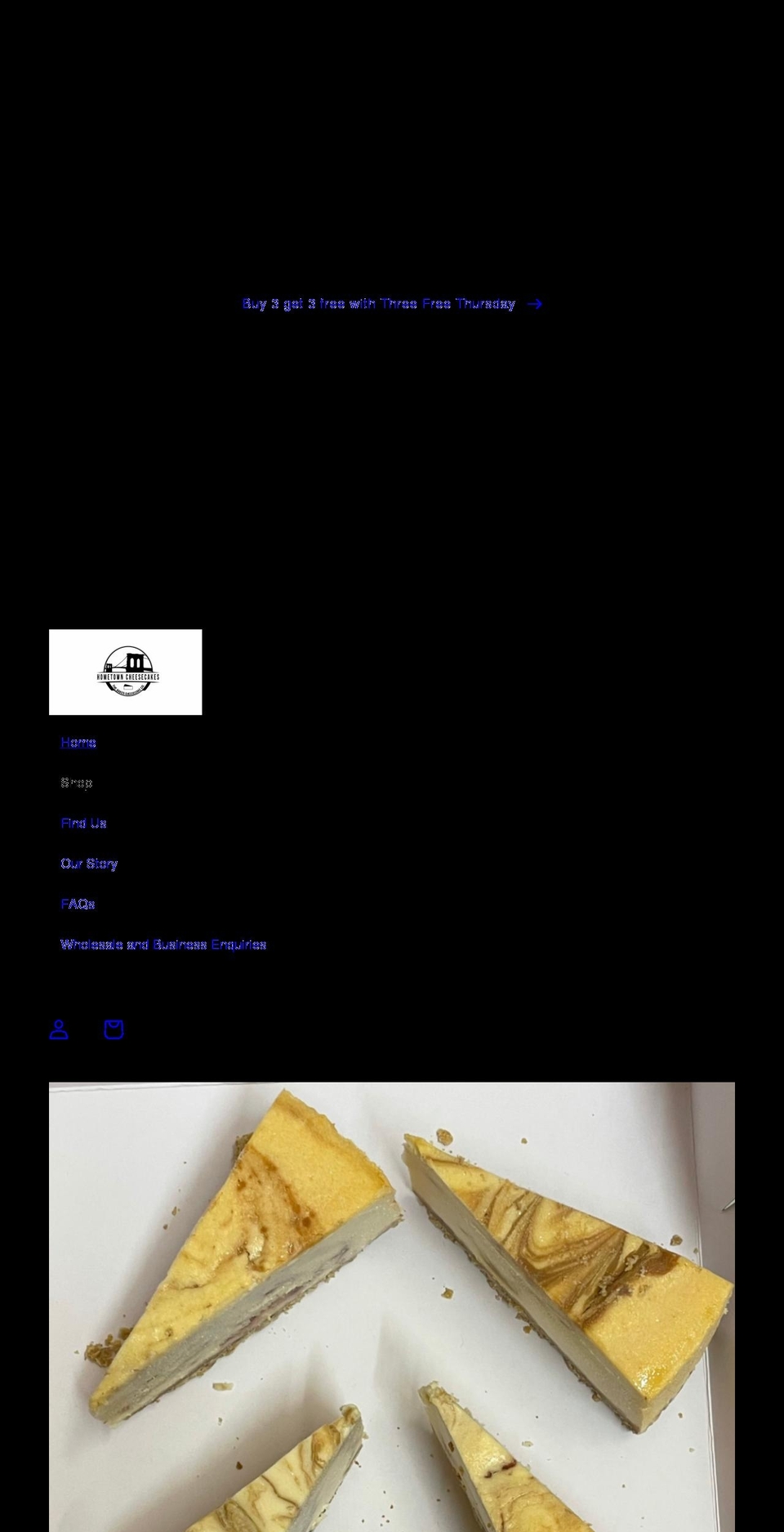 hometowncheesecakes.com shopify website screenshot