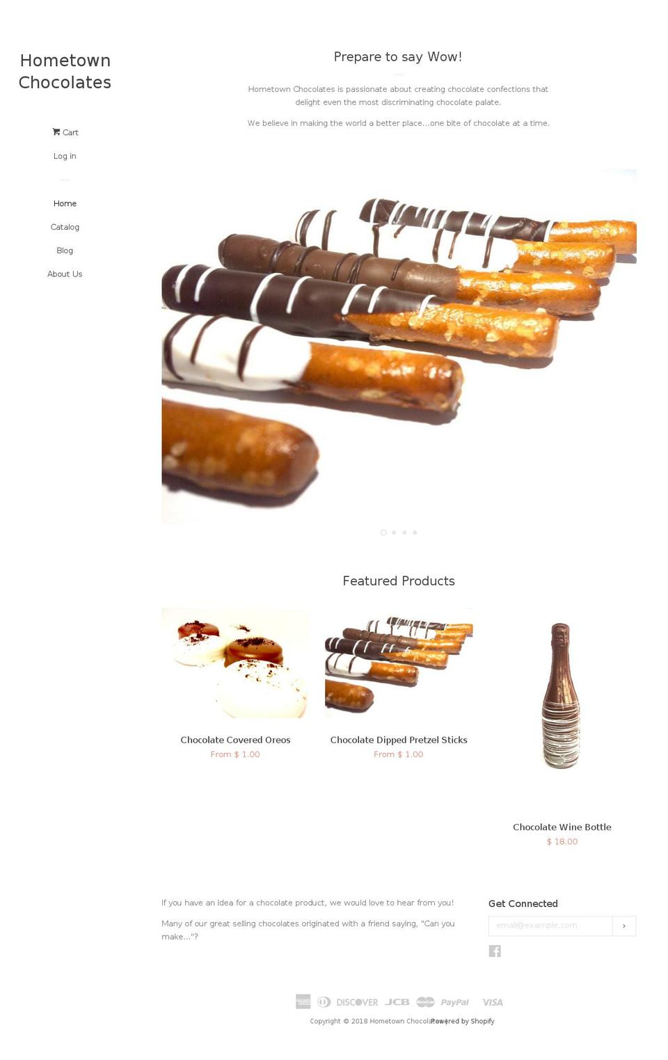 hometownchocolates.com — Shopify storefront screenshot