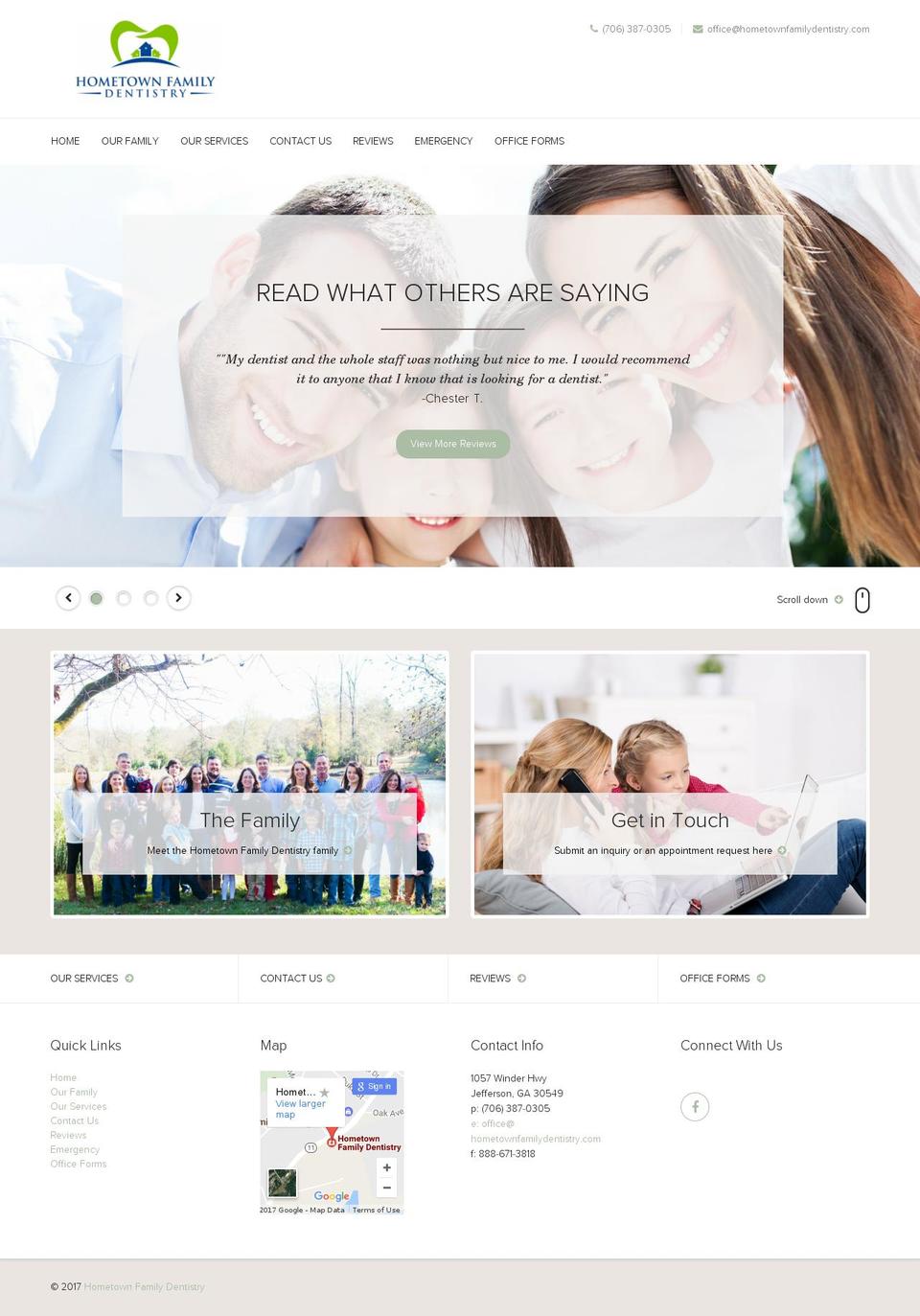 hometownfamilydentistry.com shopify website screenshot