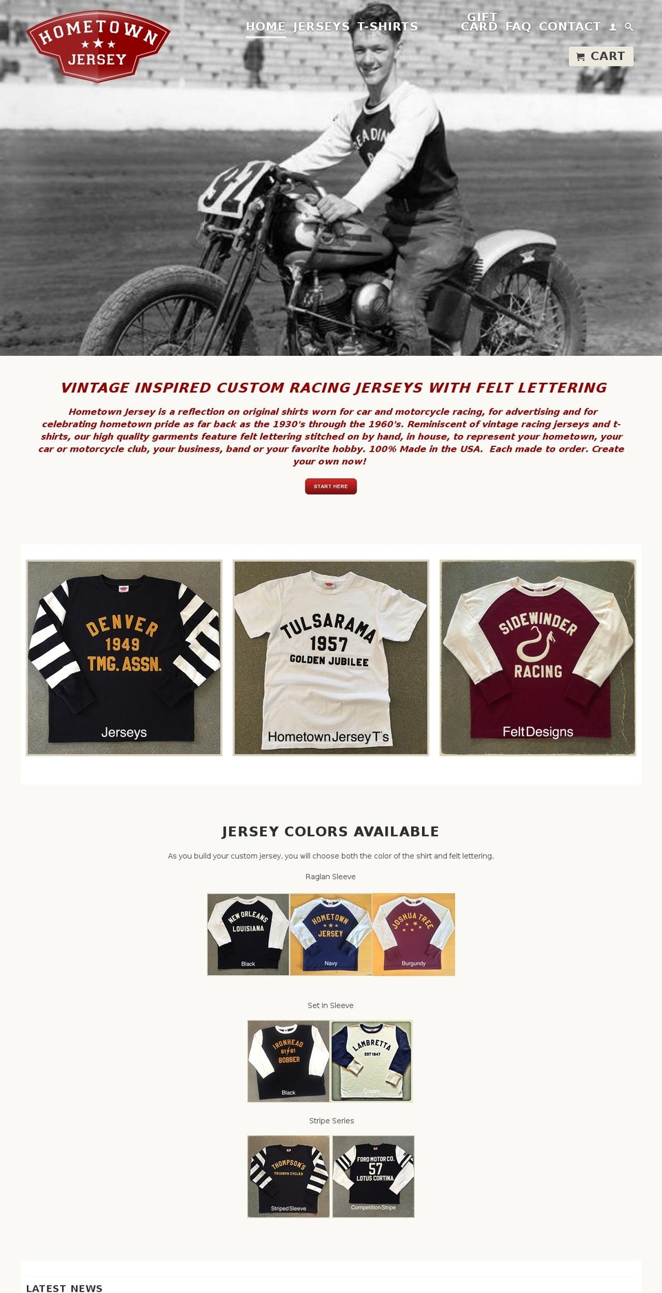 hometownjersey.com shopify website screenshot