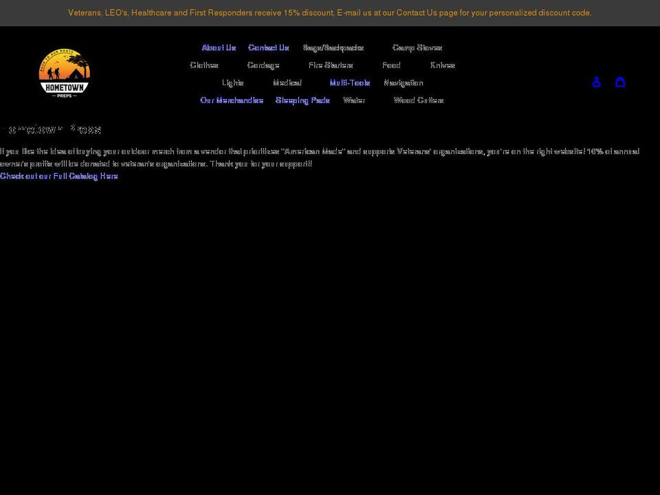 hometownpreps.com shopify website screenshot