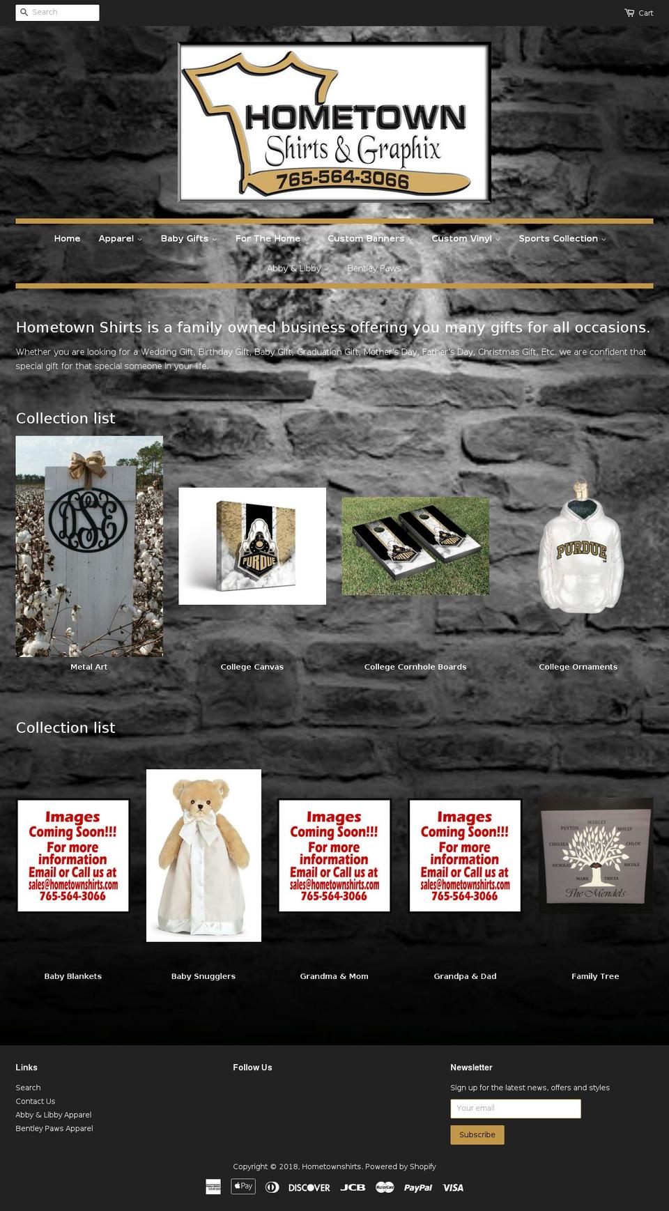 hometownshirts.com shopify website screenshot