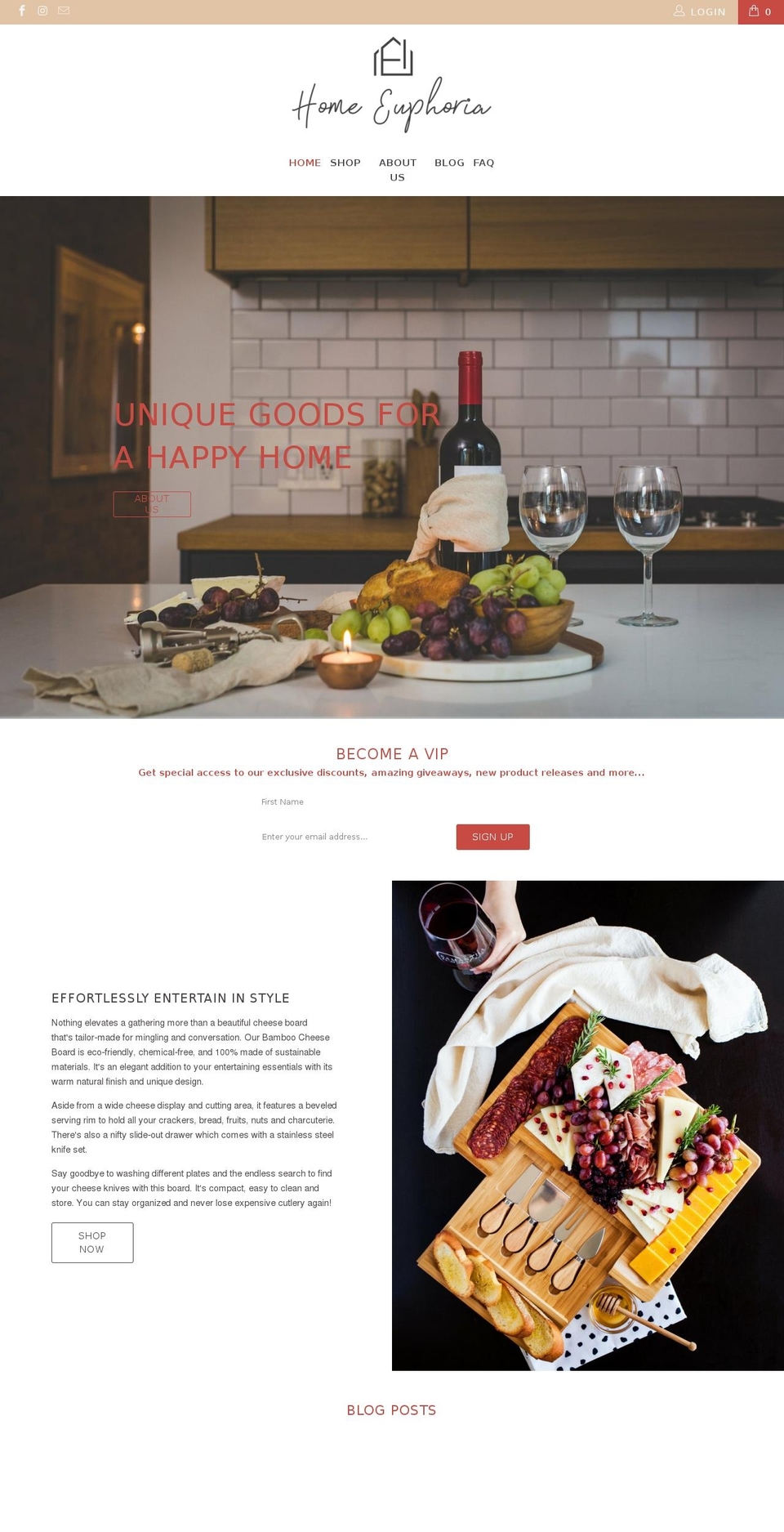 homeuphoria.com shopify website screenshot