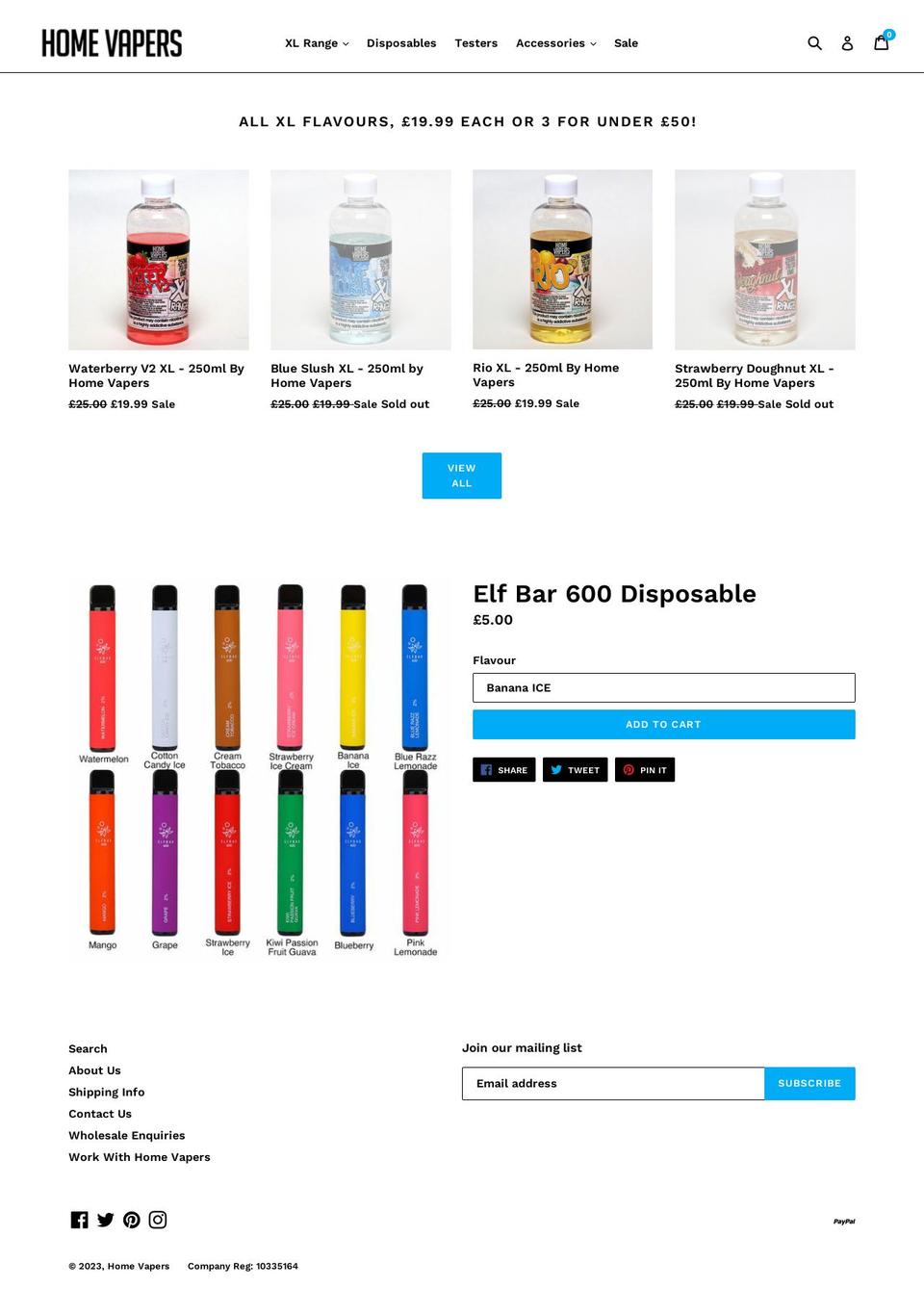 homevapers.com — Shopify storefront screenshot