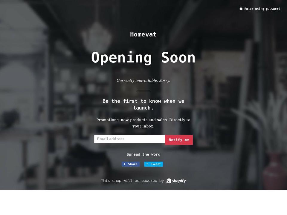 homevat.com shopify website screenshot