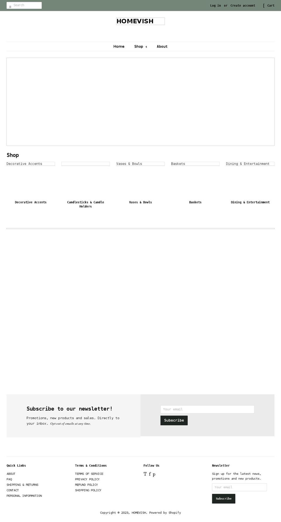 homevish.com shopify website screenshot