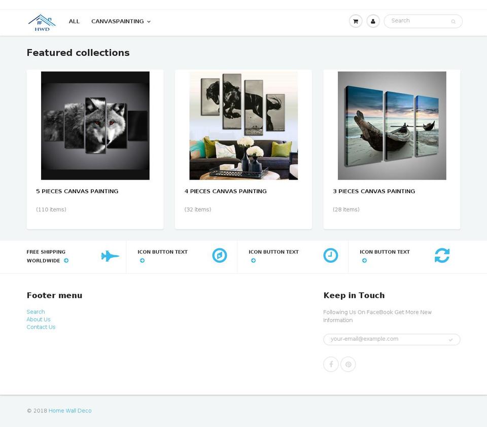 homewalldeco.com — Shopify storefront screenshot