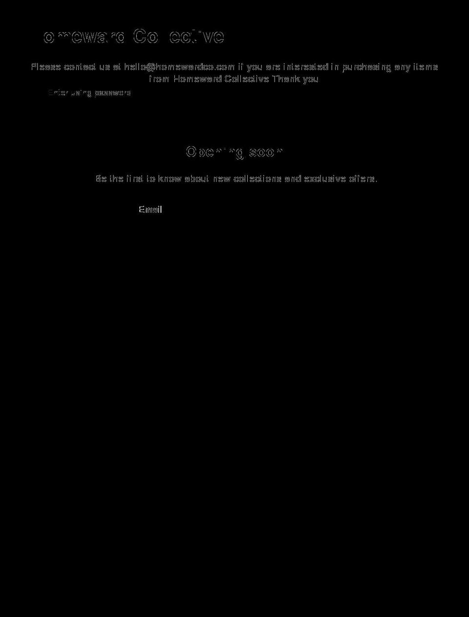 homewardco.com shopify website screenshot