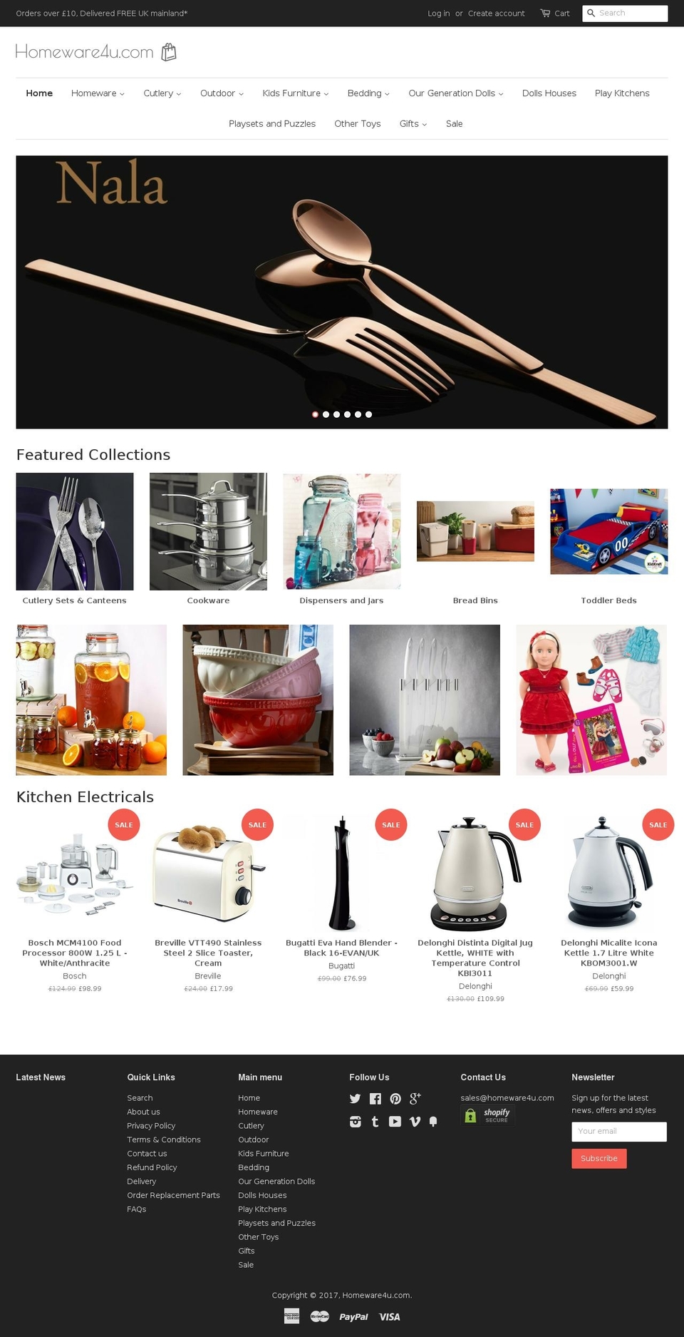 homeware4u.com shopify website screenshot