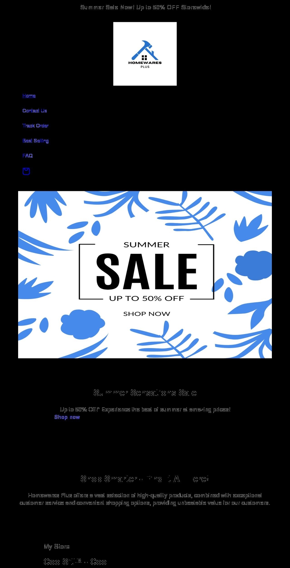 homewaresplus.com — Shopify storefront screenshot