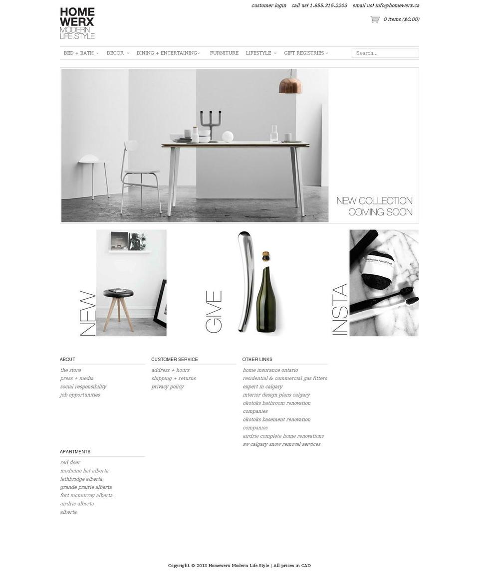 homewerx.ca shopify website screenshot