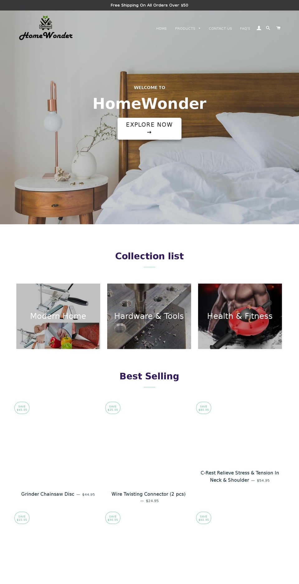 homewondercollection.com — Shopify storefront screenshot
