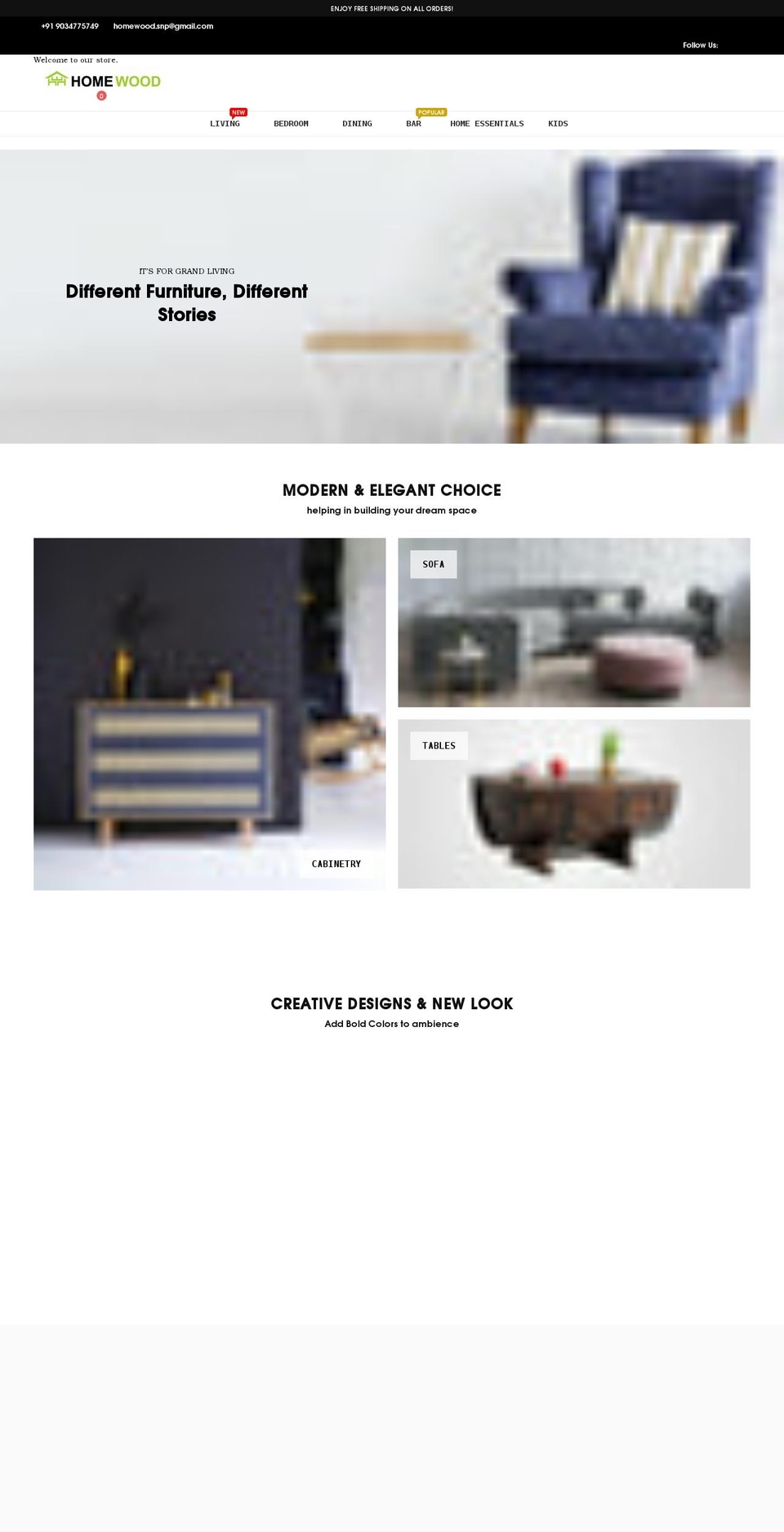 homewood.furniture shopify website screenshot