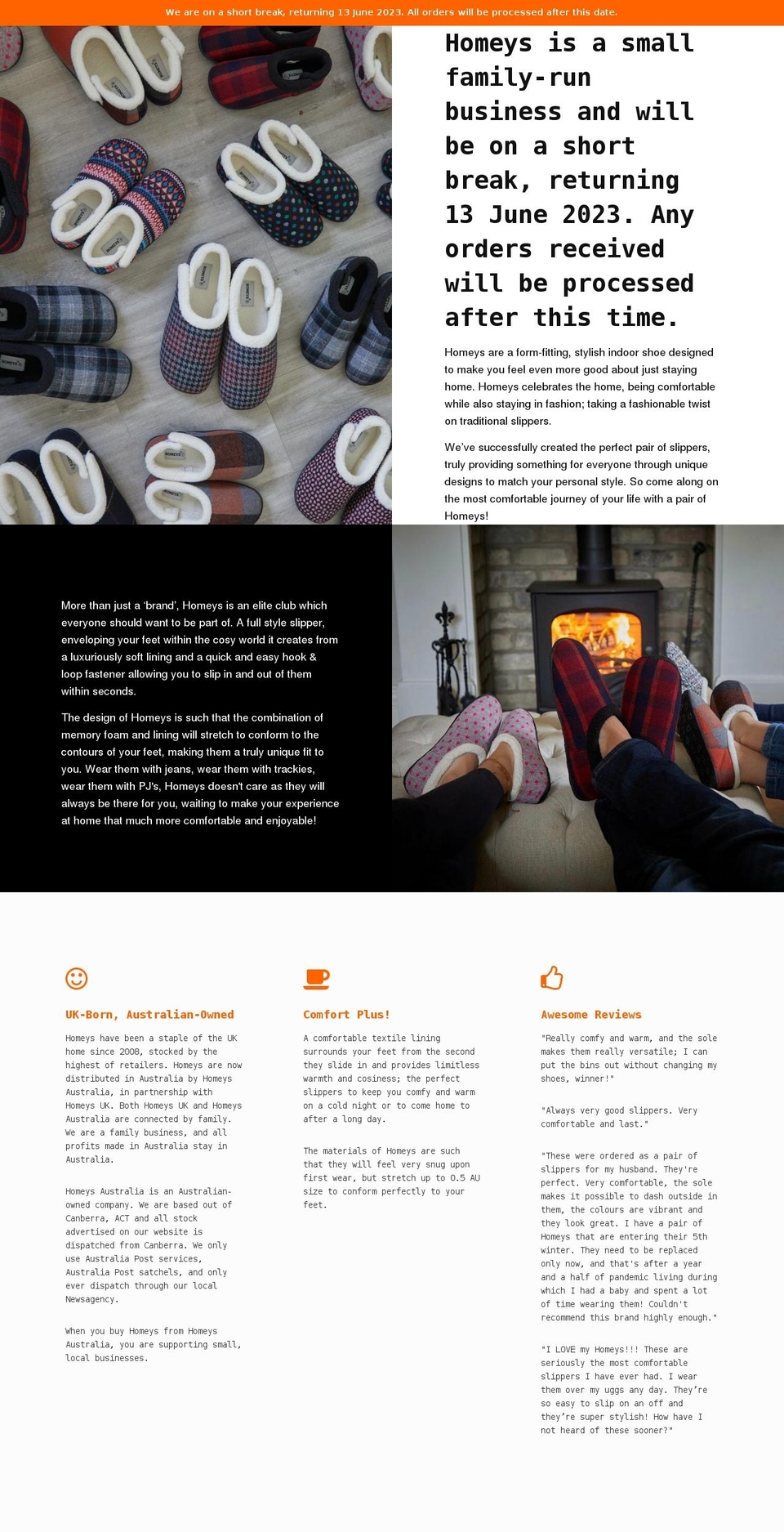 homeys.com.au shopify website screenshot