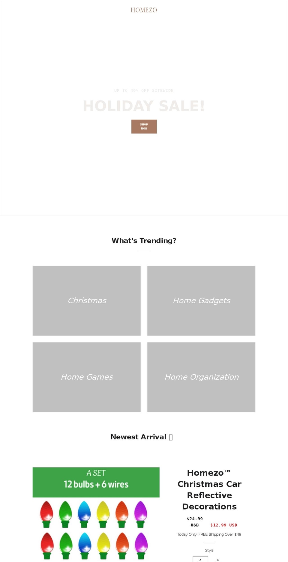 homezo.net shopify website screenshot