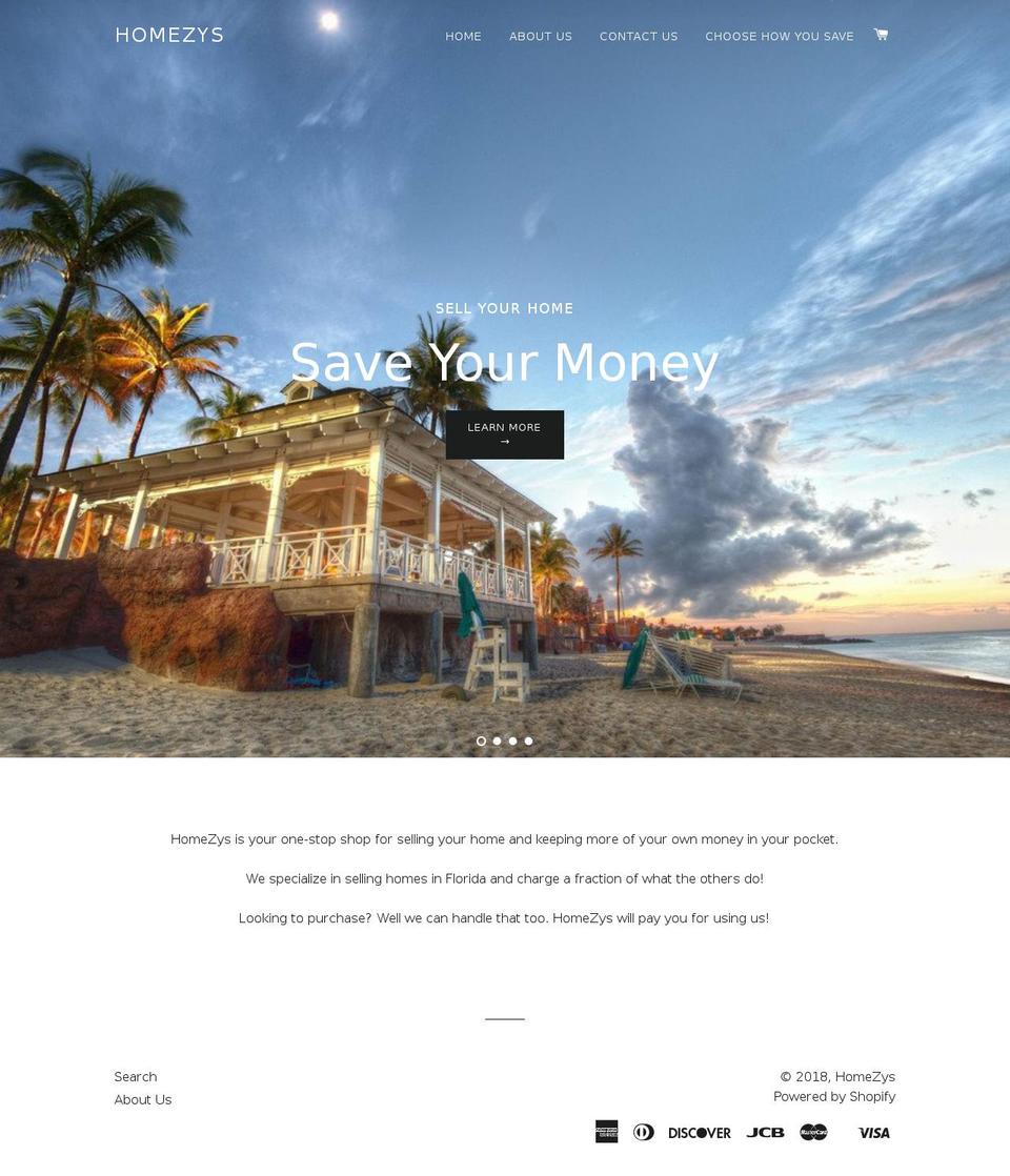 homezys.com shopify website screenshot
