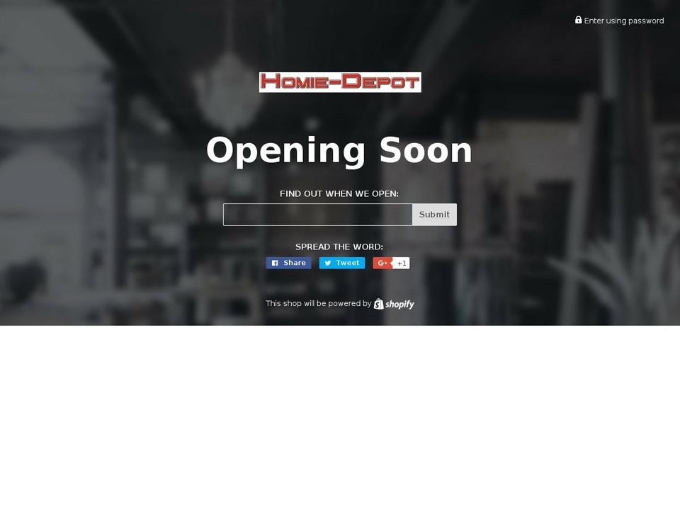 homie-depot.com — Shopify storefront screenshot