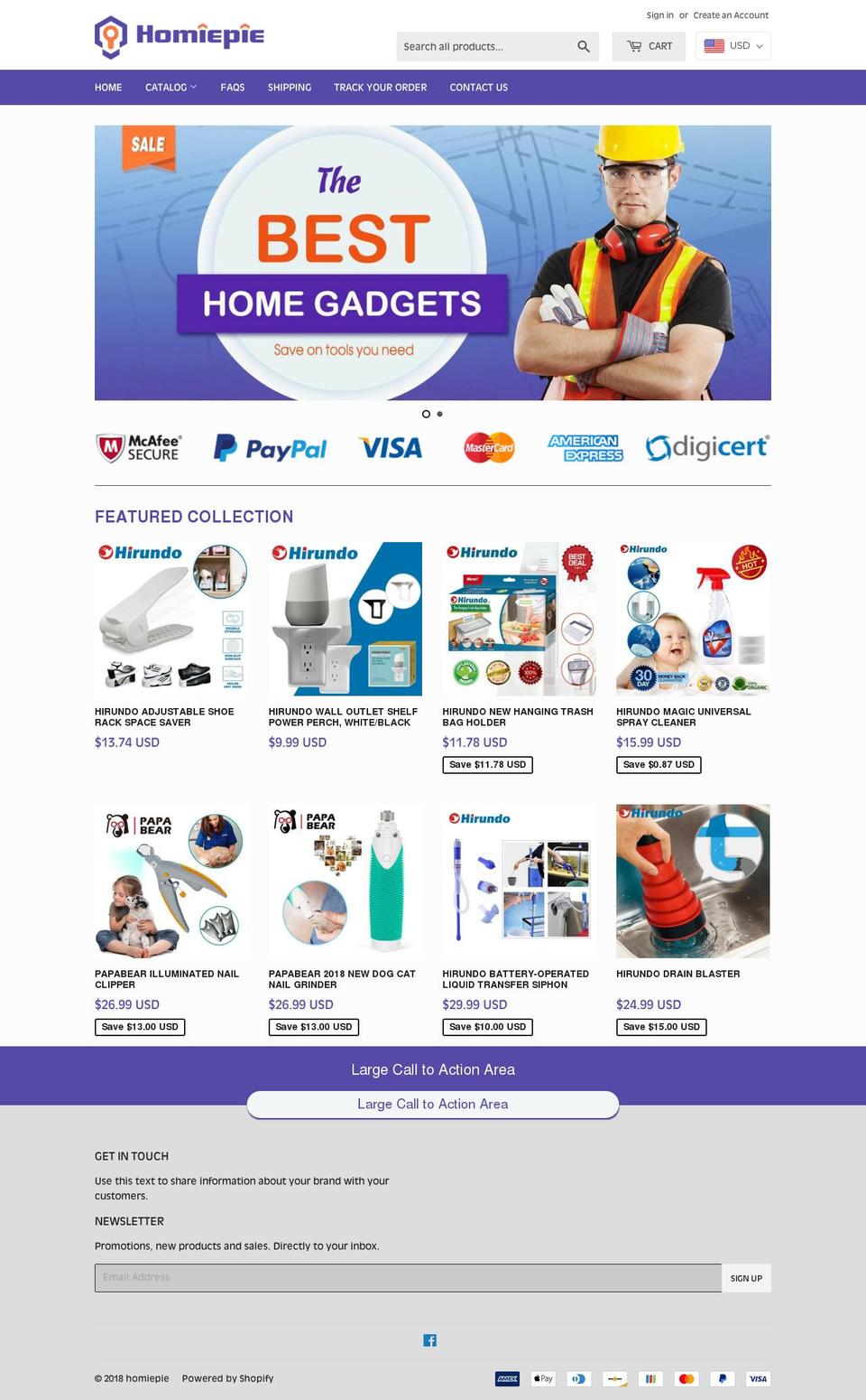 homiepie.com — Shopify storefront screenshot